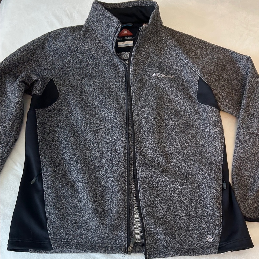 Columbia Men’s Gray and Black Full-Zip OmniWind Block Jacket XL omni heat